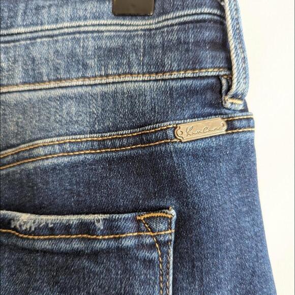 KanCan Highrise Flare Jeans 28 Raw Hem Bell Bottom Jean Factory Distressed - Picture 12 of 15